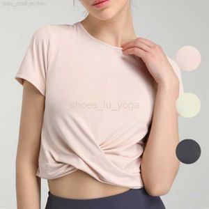 LL yoga LU Align new fitness ladies yoga short-sleeved short T-shirt outdoor sports running fitness sweat-absorbing quick-drying top gym wear gym wear