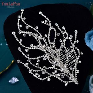 Hair Clips TOPQUEEN Handmade Drill Chain Comb Bridal Wedding Accessories Bride Headpiece With Bridesmaid Clip HP562
