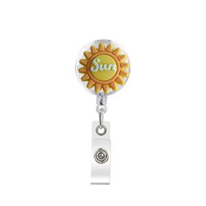 Business Card Files Cute Retractable Badge Holder Reel - Clip-On Name Tag With Belt Clip Id Reels For Office Workers Sun Baby Doctors Ot1Jo