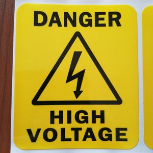 100pcs 76x90mm DANGER HIGH VOLTAGE Electricity Warning Label Durable Waterproof Tear Resistant PVC Sticker Safety Reminder