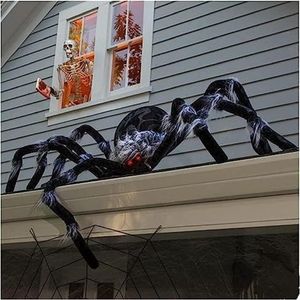Decorative Objects Figurines 30cm 50cm 75cm 90cm Halloween Black Plush Spider Decoration Props Simulation Giant Kids Toy Outdoor Party House Decor 230901