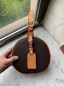 Bolsa bolsa original couro guarnição lona hatbox designer sacos de ombro crossbody mensageiro a1