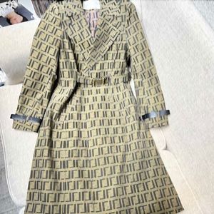 F Letter Endi Designer Luxury Womens Trench Coat Kvinnor Vindbrytare Jackor Löst kappa Kvinnliga långa dike rockar