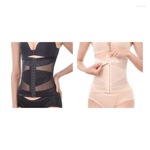 Belts Elegant Ladies Postpartum Waist Trainer With 3 Row Buckle Lace Pattern Corset Dropship