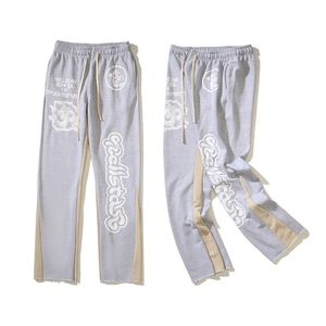 Pantaloni della tuta Pantaloni da uomo Hip Hop Patchwork in cotone stampato a zampa di elefante Joggers con coulisse Street Wear Pantaloni neri 4 stili