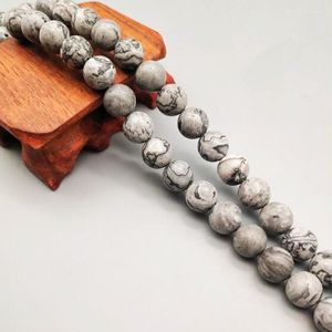 Perlen Hochwertiger natürlicher Picasso-Jaspis-Stein rund 4/6/8/10/12 mm Halskette Armband Schmuck Edelstein lose 38 cm Wk21