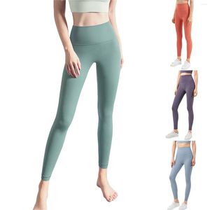 Aktif Pantolon Kadın Yoga Düz Renk 1 Parça İç Cep Spor Salonu Sporları Koşu Elbise Akıyor