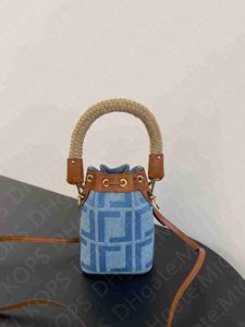 Moda lona balde crossbody saco 1:1 espelho qualidade feminina bolsa de pulso com cordão abertura mini designer saco