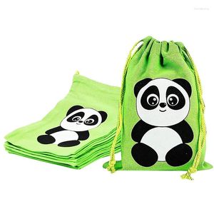 Envoltório de presente 5 pcs festa como um panda favor sacos floresta animal zoológico temático menino menina selvagem um 1º 2º 3º aniversário decoração de chá de bebê