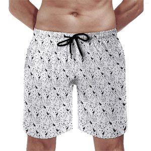 Herren-Shorts, Sommerbrett, Dalmatiner-Druck, Laufen, Surfen, niedliches Cartoon-Tier-Design, kurze Strandhose, klassische, schnell trocknende Badehose