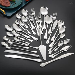 Conjuntos de louça de aço inoxidável SpoonHousehold Talheres Faca Garfo Colher Set Round Western Atacado Colheres de Café