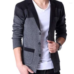 Abiti da uomo Cappotto autunnale Blazer da uomo Cucitura moda Abito in maglia Giacca sottile in cotone per cardigan casual Top cappotti XXL