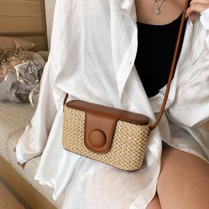 Evening Bags Summer Straw Box Package Fashion One Shoulder Worn Handbag Beach Vacation Brim Contracted Wind Small