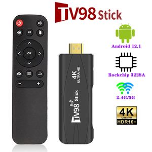 TV98 TVスティック4Kスマート2.4G 5G WiFi Android TV Box 12.1 Rockchip 3228A HDR Set Top OS HD 3Dポータブルメディアプレーヤー