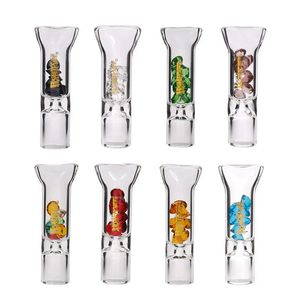 8mm hole glass filter tip multicolour cigarette drip tip smoking pipe with colorful diamonds inside Smoking Accessories