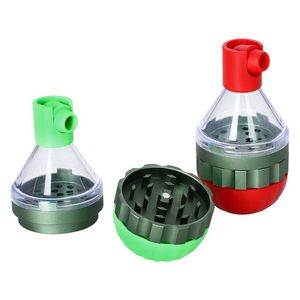 50MM Colorful Smoking Aluminium Herb Tobacco Grind Spice Miller Grinder Crusher Grinding Chopped Hand Muller Plastic Funnel Preroll Rolling Cigarette Holder