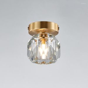 Vägglampa Modern Crystal Flush Mount Chandelier LED Takljusarmaturer Korridorbelysning för vardagsrumsgång