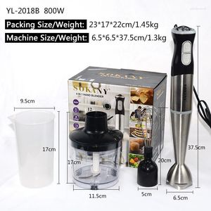 Blender Electric Stick Hand 4 I 1 Handheld Mixer 800W 220V Rostfritt stål Blad Vegetabilisk kött nedsänkningsägg Visp