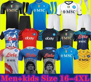 24 Napoli 23 Fußballtrikots Maglia Neapel 2023 2024 Zielinski Anguissa Olivera Kvaratskhelia Kinder Fußball -Hemd Osimhen Fabian Lozano Home Away Maillos De de