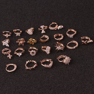 Hot sale ear bone piercing micro-set zirconia small ear buckle earrings in stock wholesale