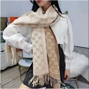 Elegante feminino cachecol de caxemira carta cheia impresso cachecóis toque macio quente envoltórios com tags outono inverno xales longos