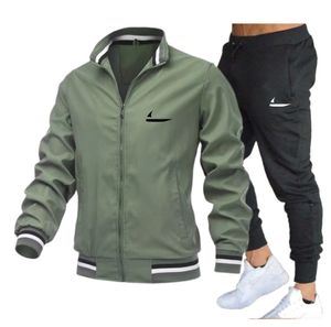 2023 Högkvalitativ kläder Spring Autumn Designer Tracksuit Men Zipper Jacket Set Fashion Men's Baseball Windbreaker Pants Sportswear Long Sleeve Tracksuit Set