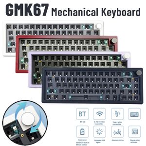 Tastaturen GMK67 3-Modus-kundenspezifische mechanische Tastatur Bluetooth 2,4 G Wireless RGB-Hintergrundbeleuchtungsdichtung – austauschbares Tastatur-Kit mit Knopf 230901