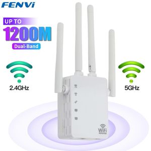 Routers 5GHz WiFi Booster Repeater 1200Mbps Wireless WiFi Extender 2.4G5GHz Network Amplifier Router Long Range Signal Repetidor 230901