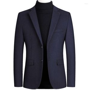 Ternos masculinos blazers de lã masculino terno jaqueta oversized sólido negócios casual inverno roupas masculinas casaco de casamento 4xl bfj002