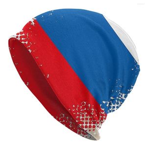 Berets Bonnet Chapéus Bandeira da Rússia Homens Mulheres Chapéu de Tricô - Splat Inverno Quente Cap Gorros Térmicos Elásticos