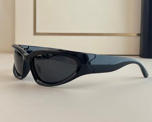0157 óculos de sol envoltório oval, preto, lente cinza, unissex, verão, óculos de sol, sonnenbrille uv400, unissex com caixa