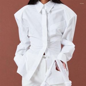 Women's Blouses Autumn Long Sleeve Sexy Blouse Backless Shirts Fashion 2023 Cotton White ShirtsWomen Loose Clothes Lady Tops 28687