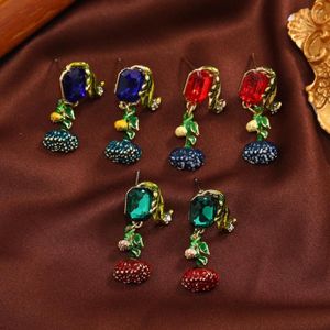 Stud Earrings Mokopela Womens Enamel Cute Bird And Fashion Lantern Ball Rhinestone Dangle Jewelry For Lady Girl Party Daily