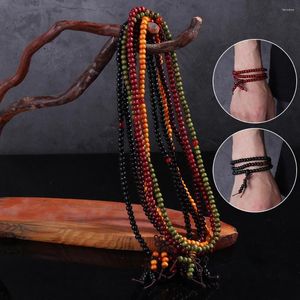 Länkarmband Sandelträ Buddhist Buddha Meditation 6mm 108 Prayer Bead Mala Armband för kvinnor Män vintage smycken tillbehör