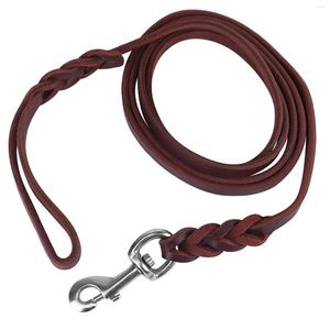 Dog Collars 3Types Pet Lead Leash Safety Rope Cowhide And Leather Belt For Walking Running Training Harness