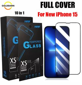 Black Edge Full Cover Hempered Glass Screen Protector för iPhone 15 14 Plus 13 12 11 Pro Max Samsung A03S A13 A32 A53 S21 FE Moto G 5G 2022 G Stylus One Plus Nord N20