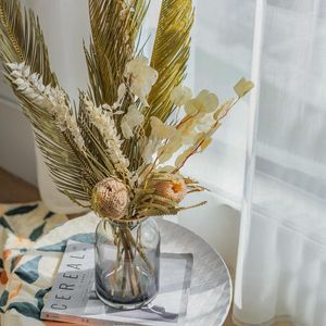 Decorative Flowers Country Wedding Party Arch Decoration Accessories Dried Natural Plant Cycas Branch Eucalyptus Home Decor Dry Palm Fan