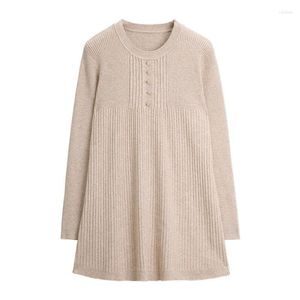 Women's Sweaters Autumn Winter O-neck Sweater 2023 A-line Loose Basic Pure Color Wild Knitted Bottoming Shirt Soft Stretch T222