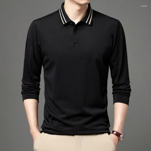 Męskie polo 6 kolorów 2023 Autumn Polo Shirt swobodne mody T-shirty z długim rękawem