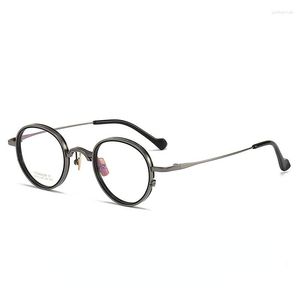 サングラスフレームメガネを読む男性高品質の超軽量チタンクラシックシンプルなビジネス女性の眼鏡とフレーム光学