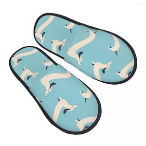 Slippers Funny Long Dachshund Dog Slipper For Women Men Fluffy Winter Warm Indoor