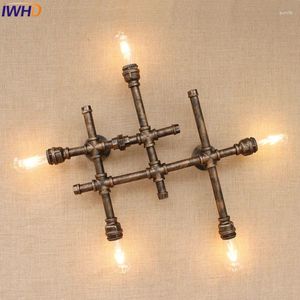 Wall Lamp IWHD Modern Vintage Loft Metal 5 Heads Light Retro Iron Country Style E27 Edison Sconce Fixtures 110V/220V