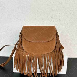 Fashion Triumph tassel bag 1 1 mirror quality matte leather women one shoulder crossbody bag Luxury metal buckle opening digner bag