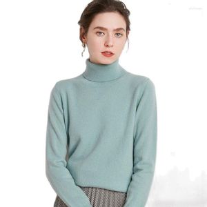 Suéteres femininos Merino Wool Sweater Mulheres Turtleneck Pulôver Outono Inverno Malha Tops Plus Size