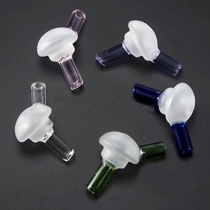 Latest 25MM Colorful Smoking Pyrex Thick Glass Handmade Mushroom Style Filter Bubble Carb Cap Hat Nails Dabber Waterpipe Hookah Bongs Oil Rigs Cigarette Holder DHL