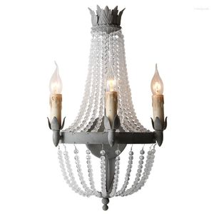 Wall Lamp American Village vardagsrum nordisk restaurang Creative Aisle Mirror Retro Crystal French Home Decor Lamps