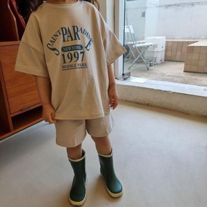 Clothing Sets Korean Children's Girls Baby Short Sleeve Set Cotton Children Summer Loose T-Shirt 2Pcs Pack Boys