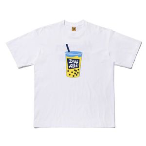 2023 INS Designer Pearl Milk Tea Printing ludzki Męcze T-shirty 100% bawełniana wygodna tkanina koszulka z krótkim rękawem