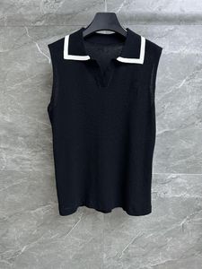T-shirt da donna maglione lavorato a maglia senza maniche in bianco e nero con vestibilità ampia casual elegante estate 2023