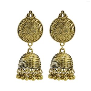 Orecchini pendenti Egitto Goccia geometrica in metallo per le donne Jhumka Jhumki Campane Nappa Dichiarazione Orecchino Festival Regalo gioielli per feste